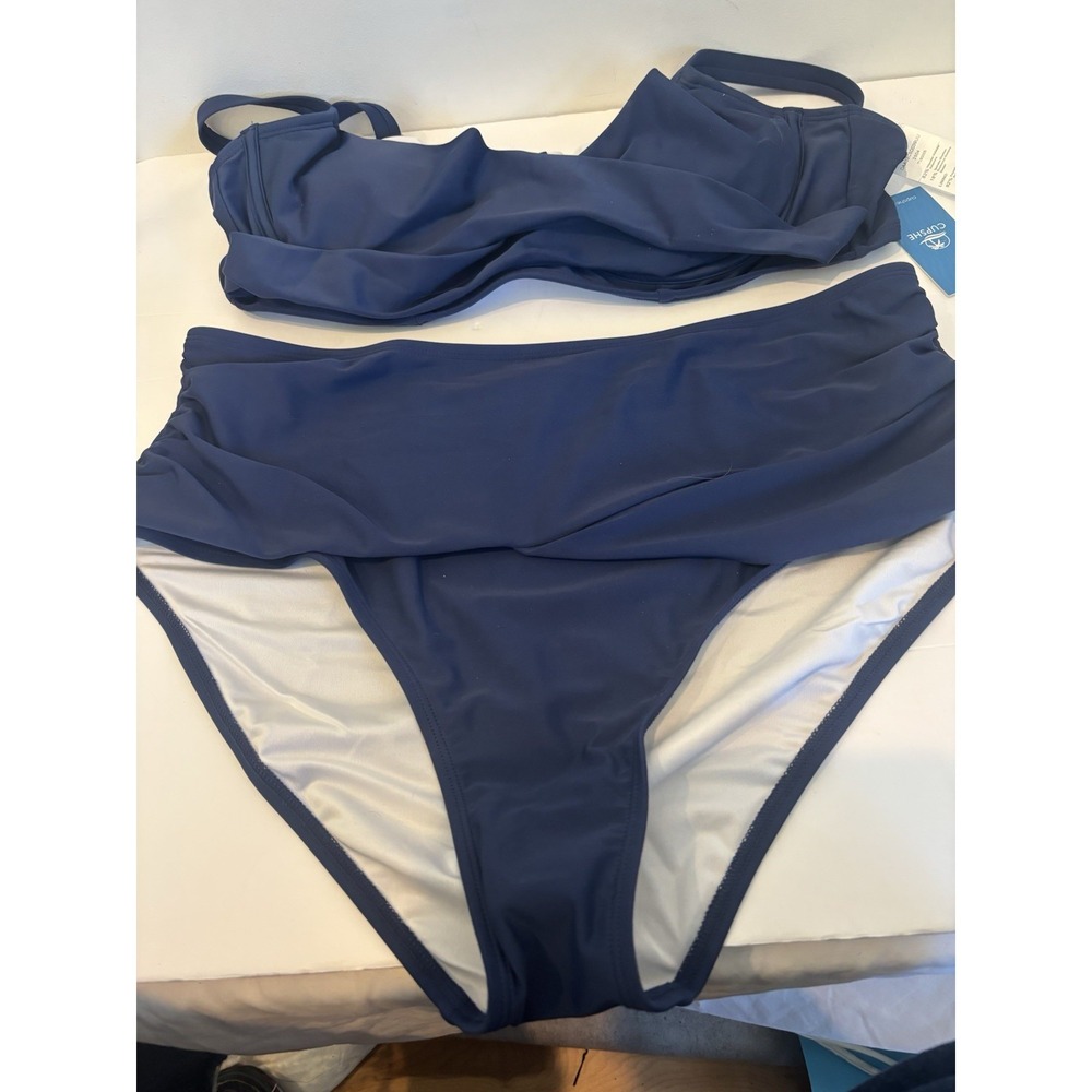 Cupshe Two Piece Swimsuit Xlg Navy Blue